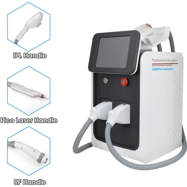 3-in-1 Laser Machine for Hair Removal + Tattoo Removal + E-Light Skin Rejuvenation