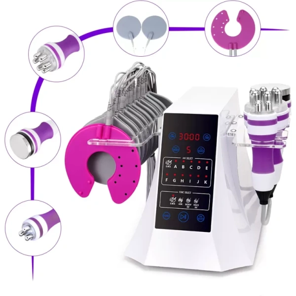 4In1 Ultrasonic 40K Cavitation RF Body Massage EMS Muscle Relax Beauty Machine