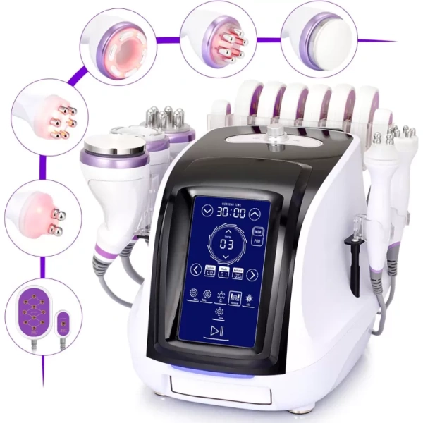 6 In 1 Ultrasonic Cavitation Vacuum RF Body Slimming Machine Home Spa Use